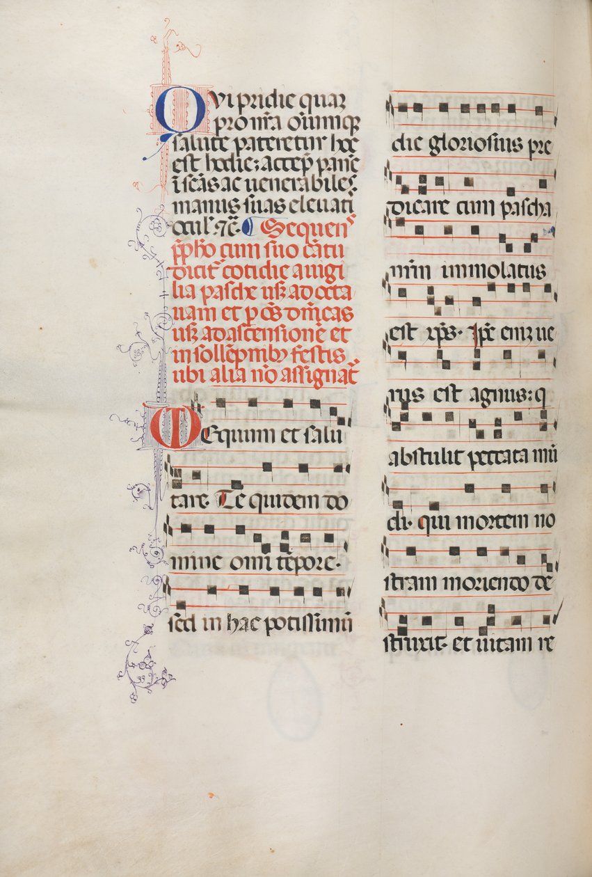 Missale: Fol. 178v: Música para várias orações comuns, 1469. de Bartolomeo Caporali