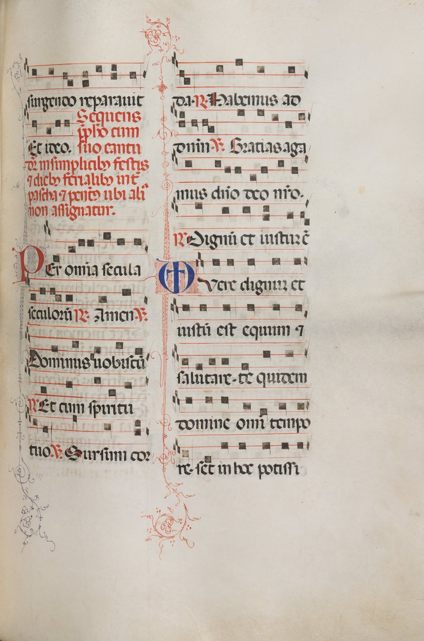 Missale: Fol. 179: Música para várias orações comuns, 1469. de Bartolomeo Caporali