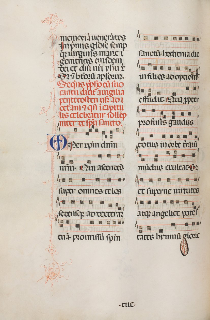 Missale: Fol. 180v: Música para várias orações comuns, 1469. de Bartolomeo Caporali