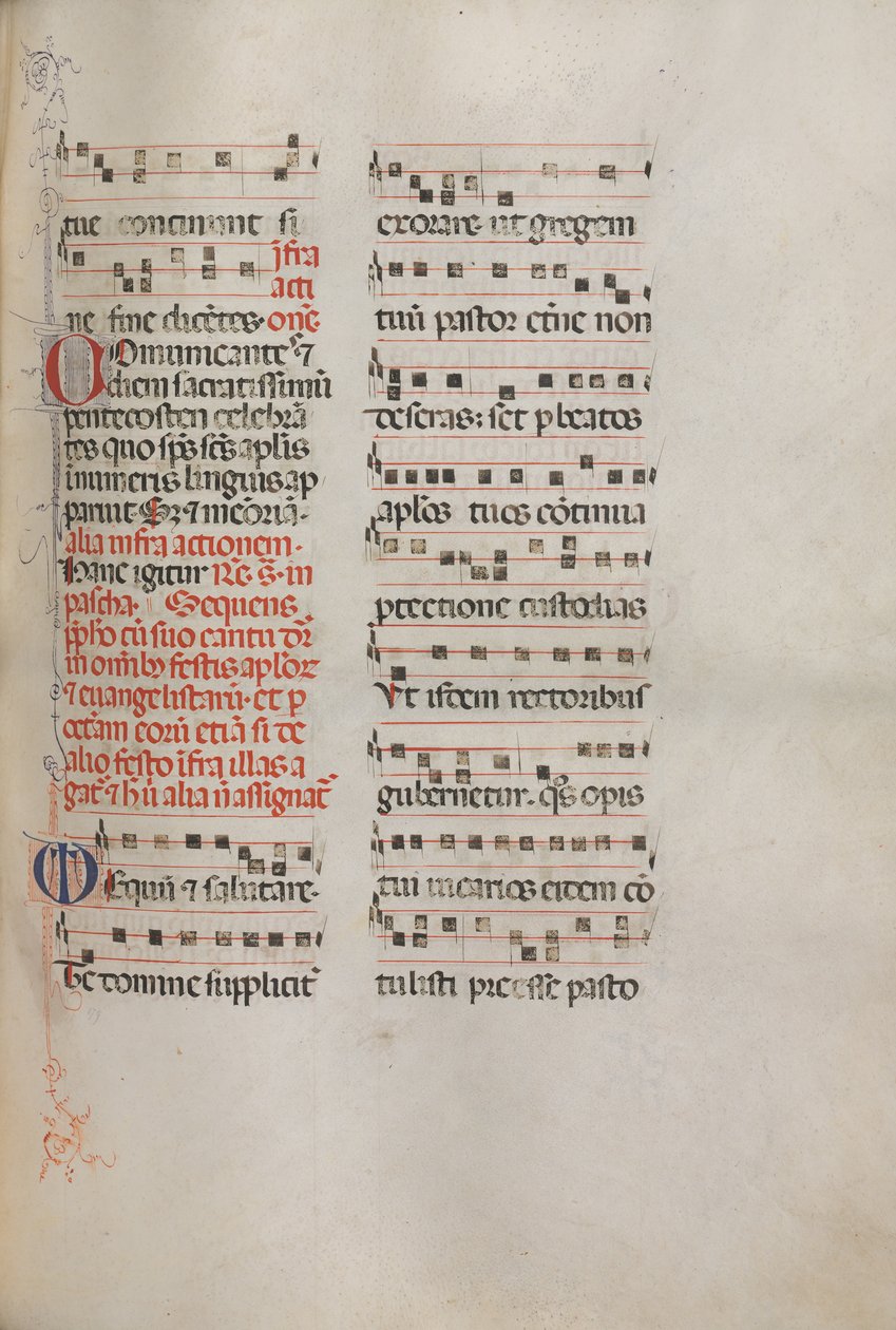 Missale: Fol. 181: Música para várias orações comuns, 1469. de Bartolomeo Caporali