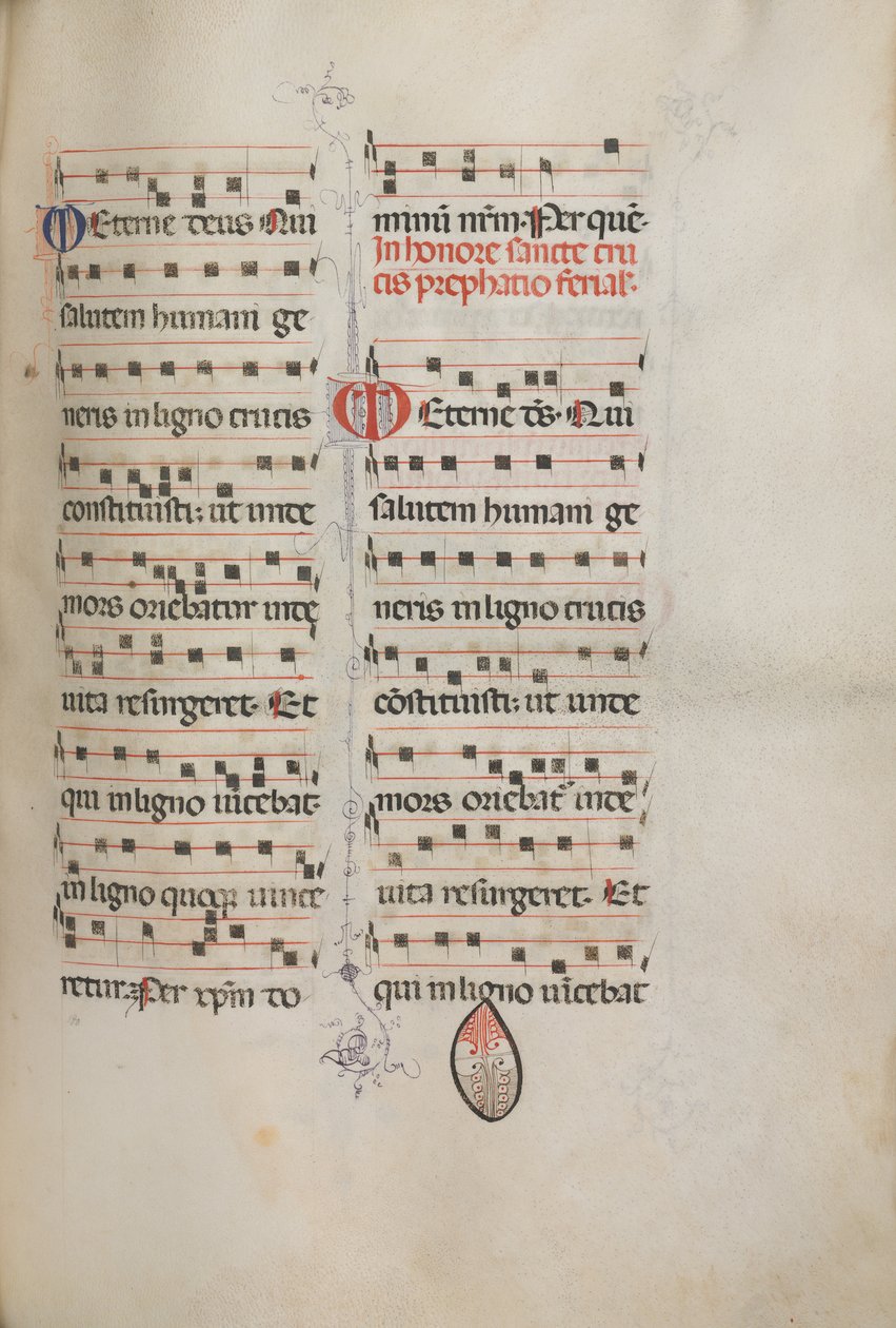 Missale: Fol. 182: Música para várias orações comuns, 1469. de Bartolomeo Caporali