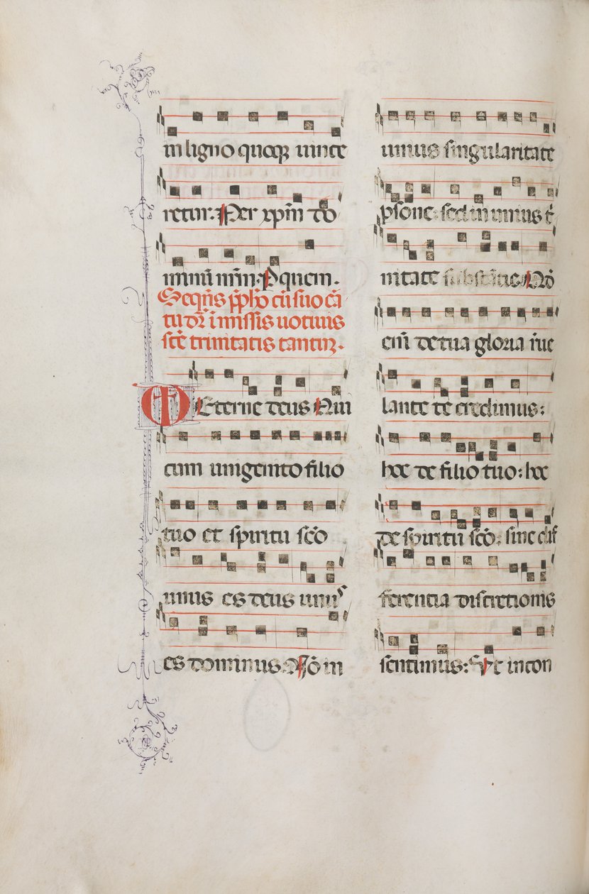 Missale: Fol. 182v: Música para várias orações comuns, 1469. de Bartolomeo Caporali
