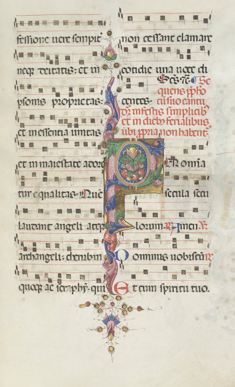 Missale: Fol. 183: Decoração de folhagem, 1469. de Bartolomeo Caporali