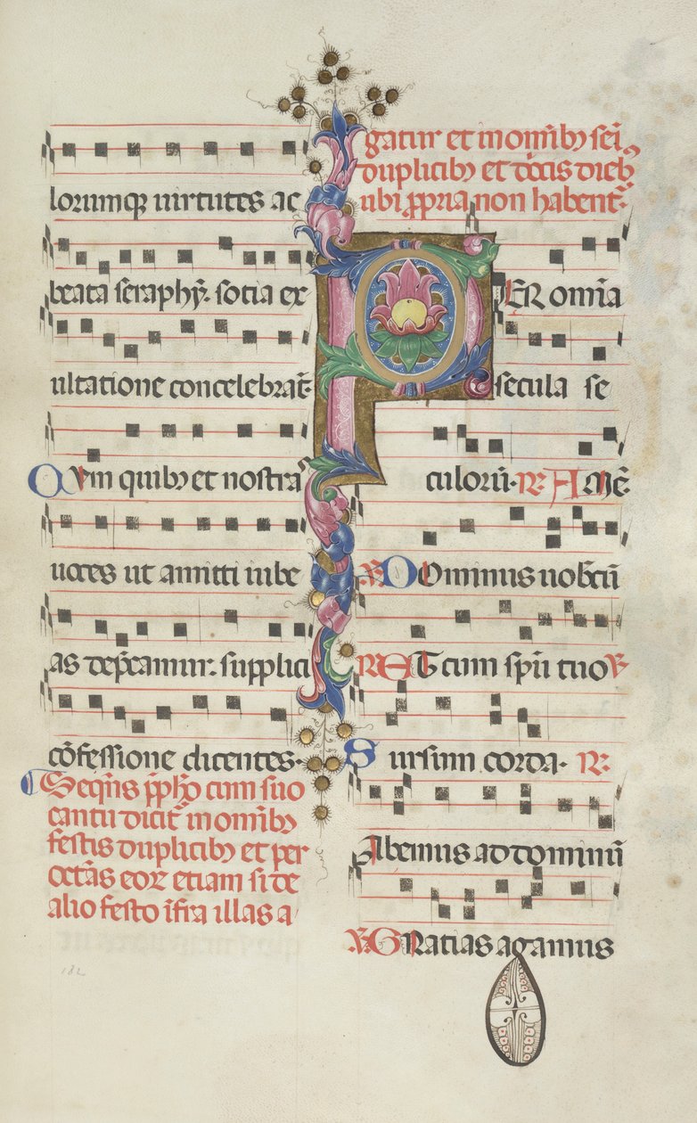 Missale, Pol. 184: Flower, 1469. de Bartolomeo Caporali