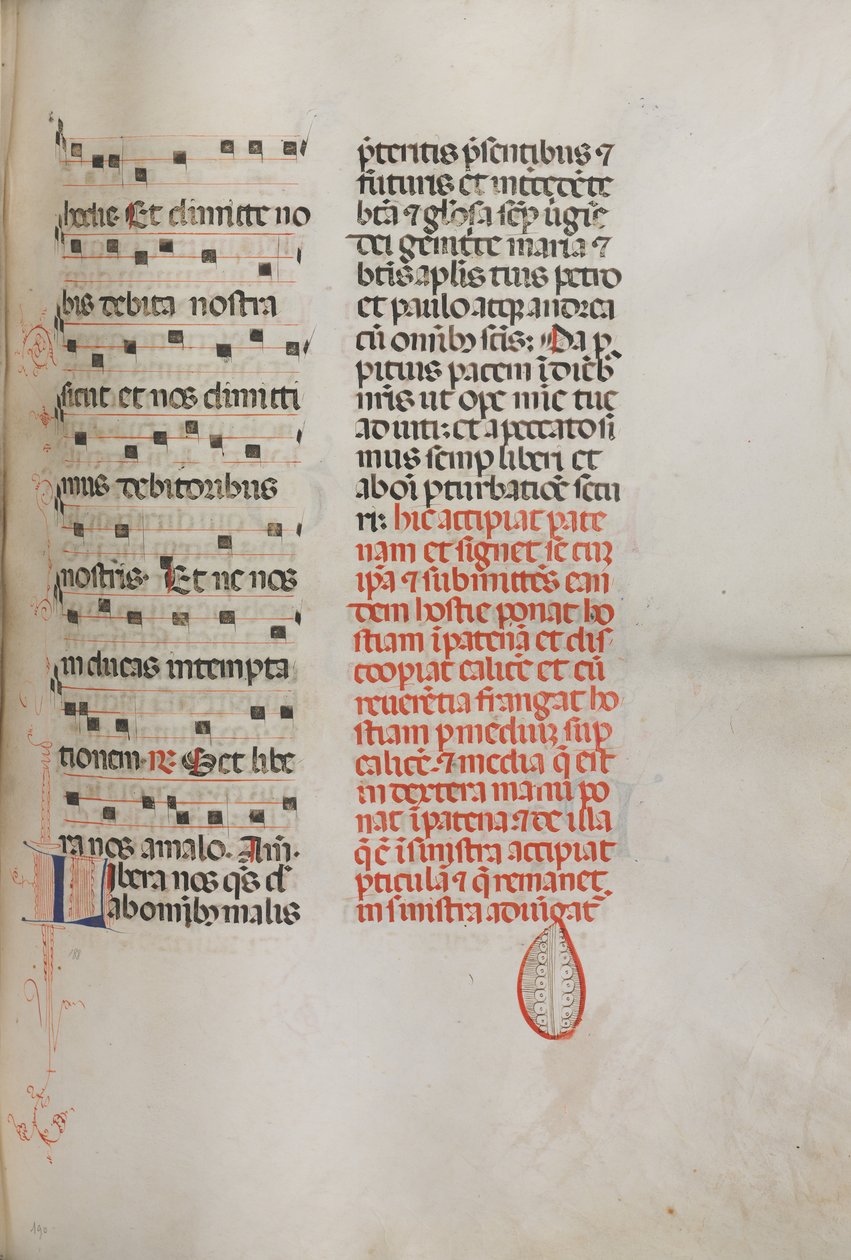 Missale: Fol. 190: Música para várias orações, 1469. de Bartolomeo Caporali