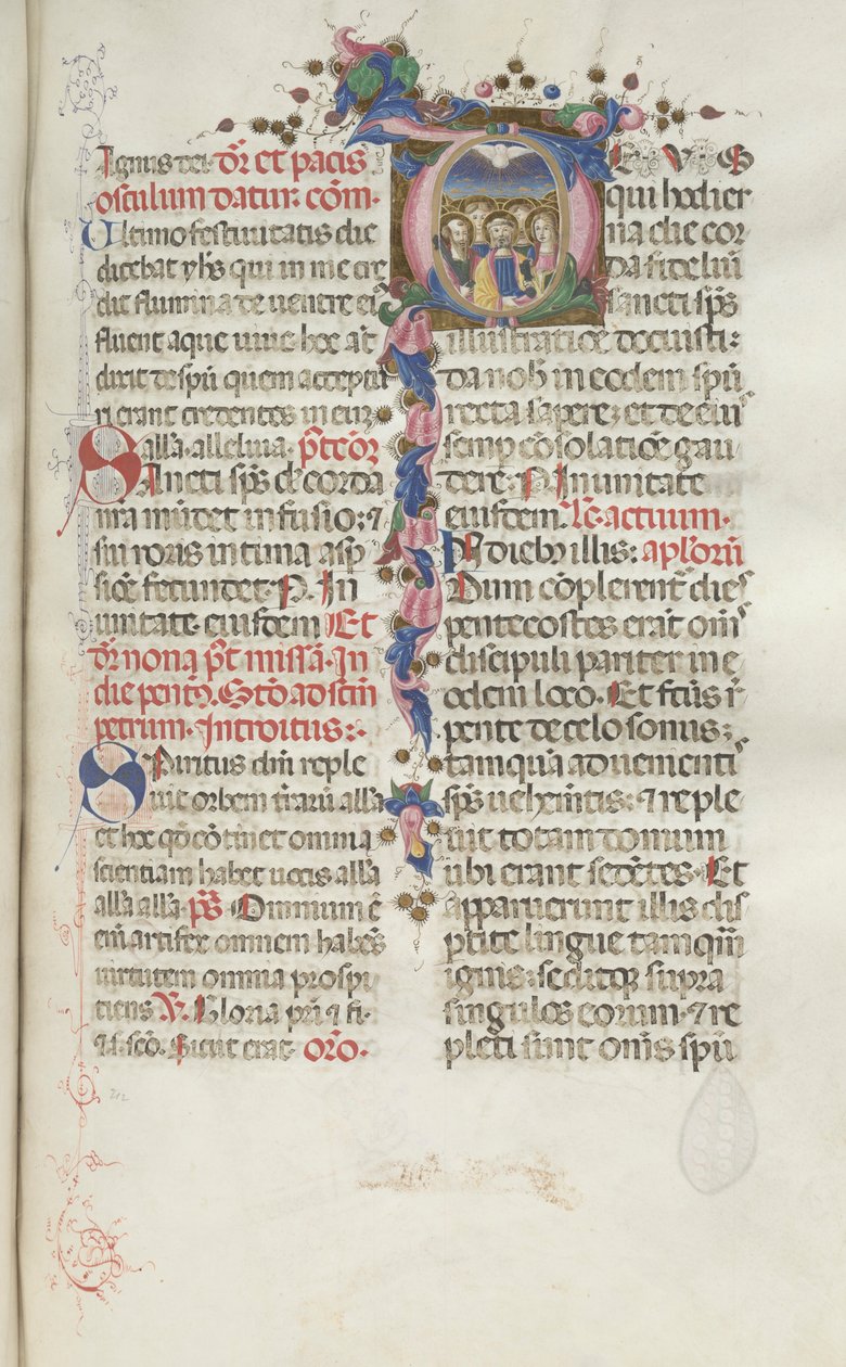 Missale: Fol. 214: Pentecostes, 1469. de Bartolomeo Caporali