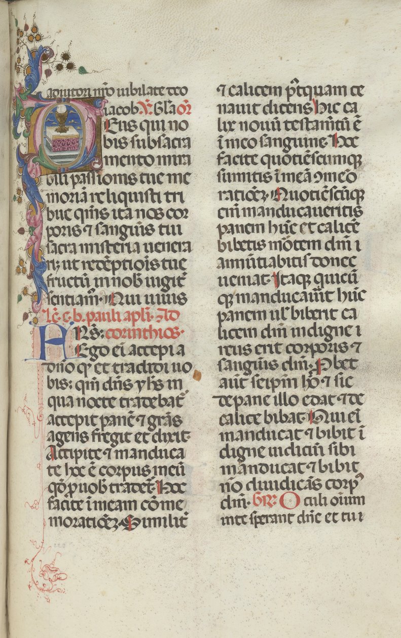Missale: Fol. 225: Cálice com Anfitrião, 1469. de Bartolomeo Caporali