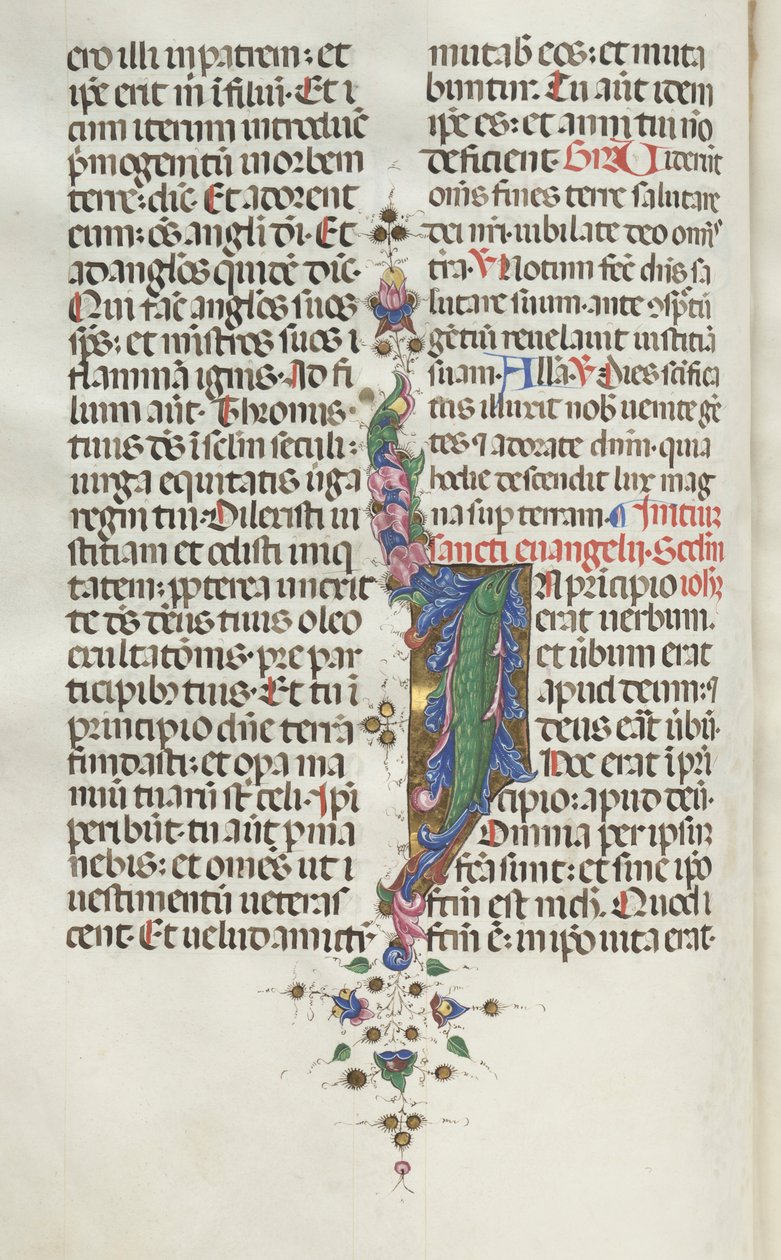 Missale: Fol. 22v: Folhagem com Peixe, 1469. de Bartolomeo Caporali
