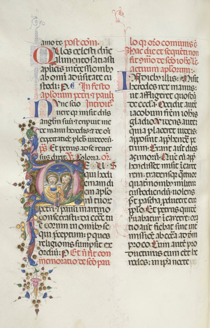 Missale: Fol. 290v: Santos Pedro e Paulo, 1469. de Bartolomeo Caporali
