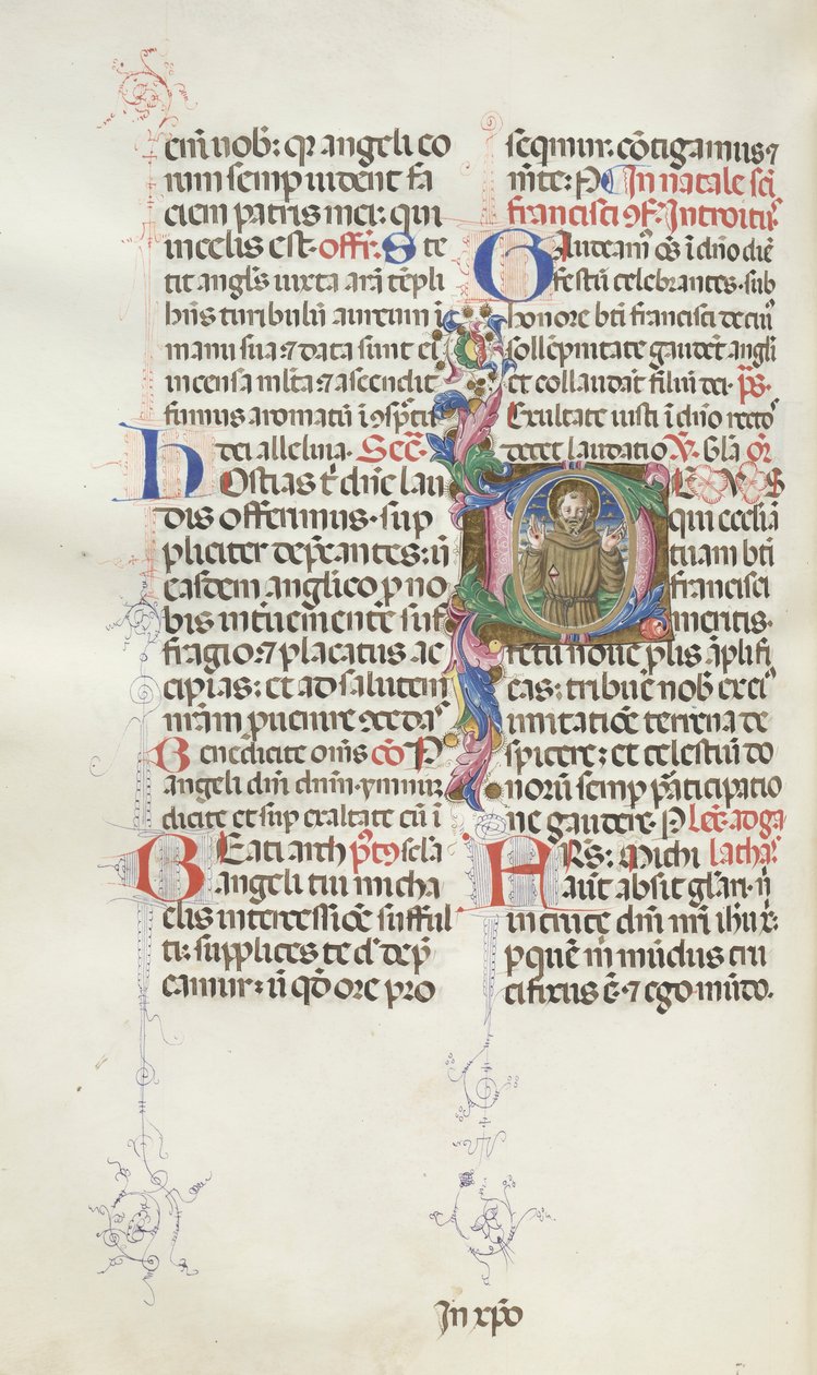 Missale: Fol. 318v: São Francisco, 1469. de Bartolomeo Caporali