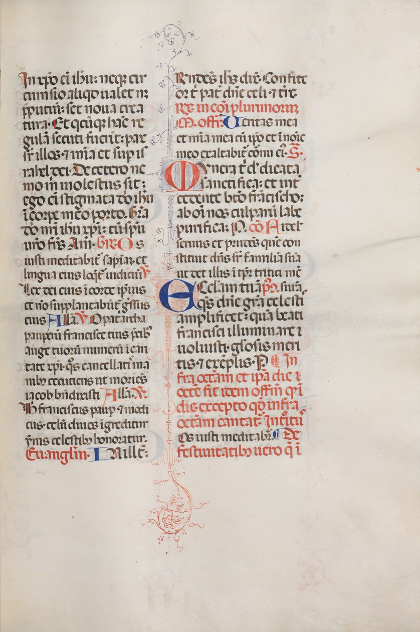 Missale: Fol. 319: São Francisco e Missa Plena de São Francisco, 1469. de Bartolomeo Caporali