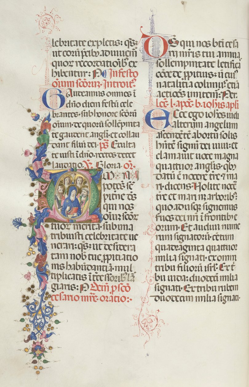 Missale: Fol. 322v: A Virgem entre os Apóstolos e Santos, 1469. de Bartolomeo Caporali