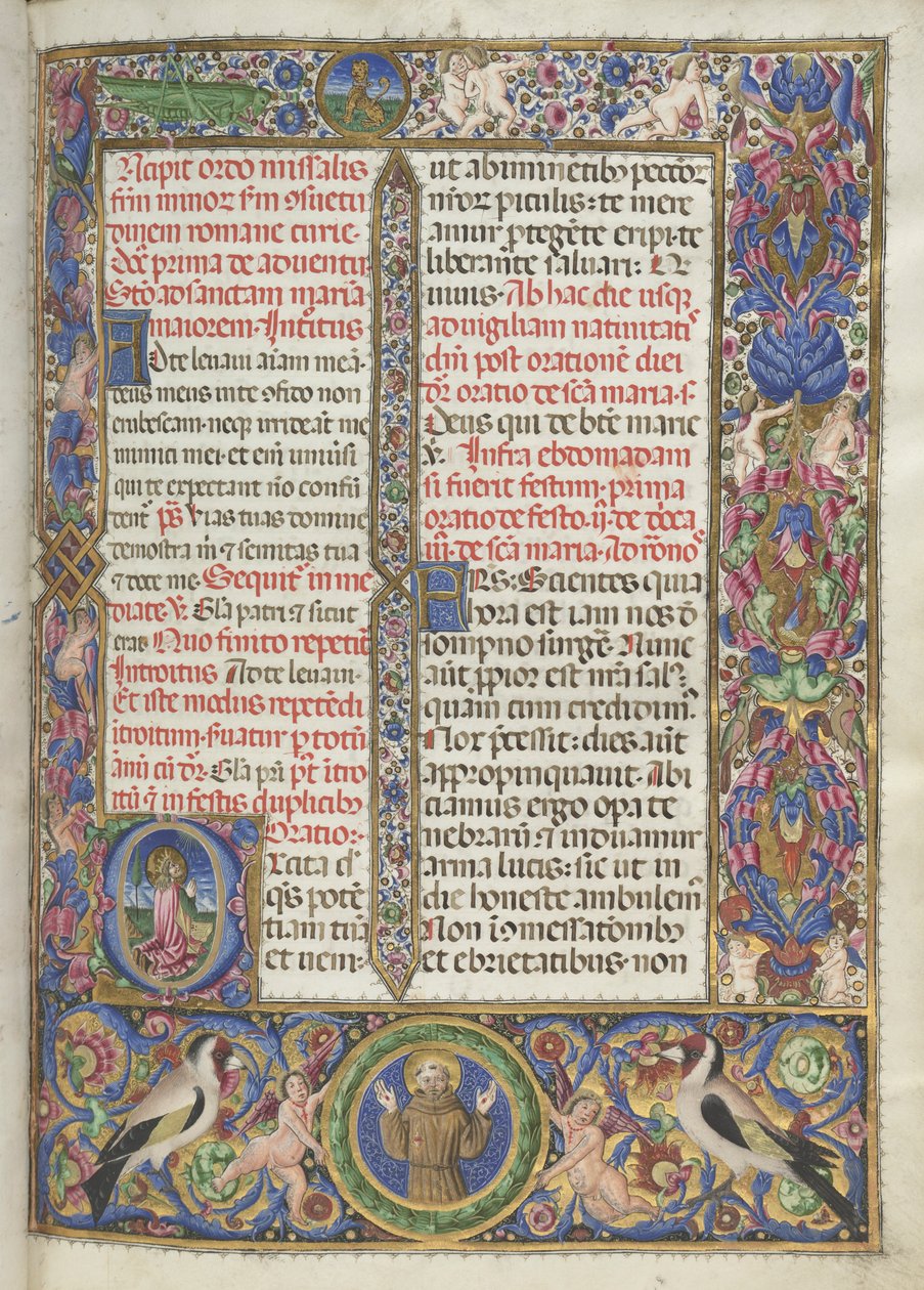 Missale, Pol. 9: A fronteiras completos do Missal Romano, 1469. de Bartolomeo Caporali