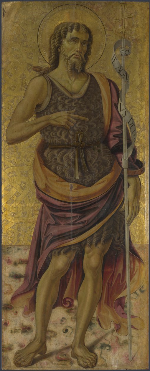 São João Batista do Retábulo: A Virgem e o Menino com os Santos, ca 1475 de Bartolomeo Caporali