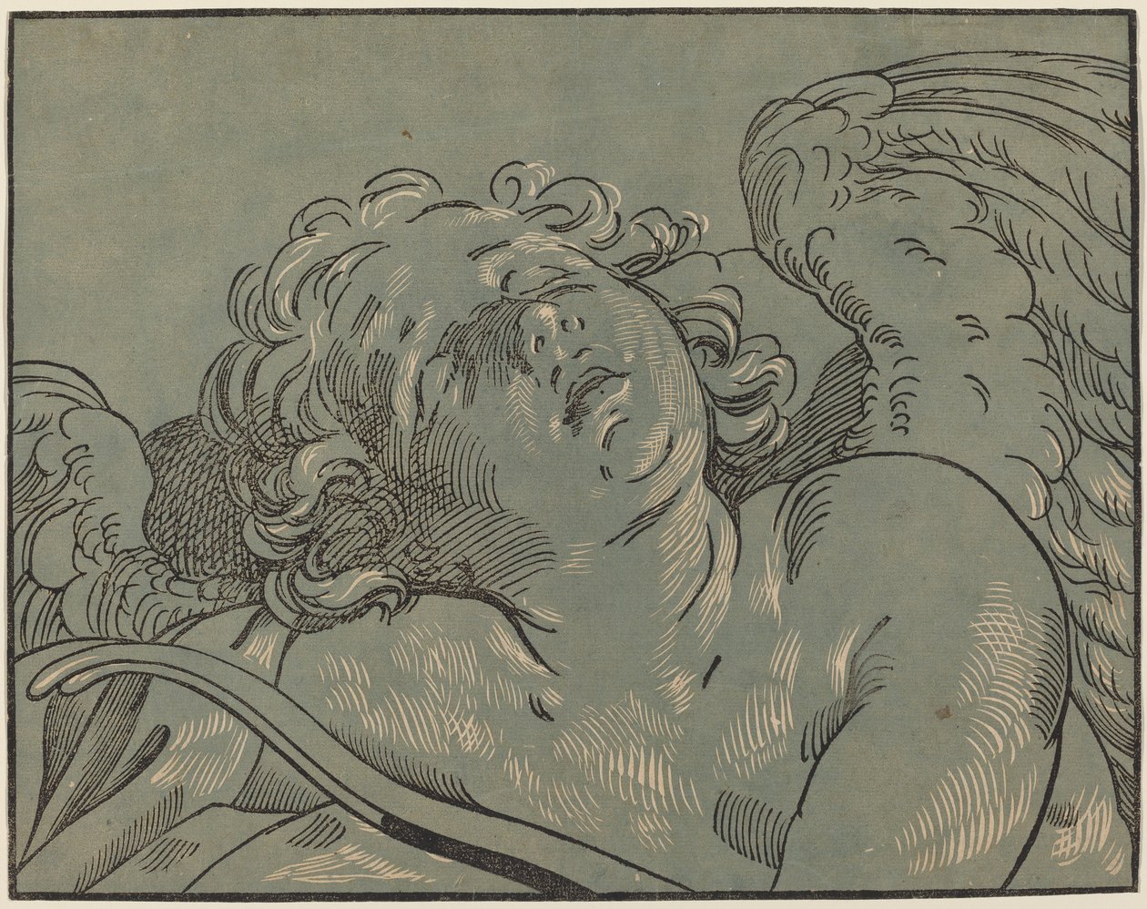Cupido dormindo de Bartolomeo Coriolano after Guido Reni