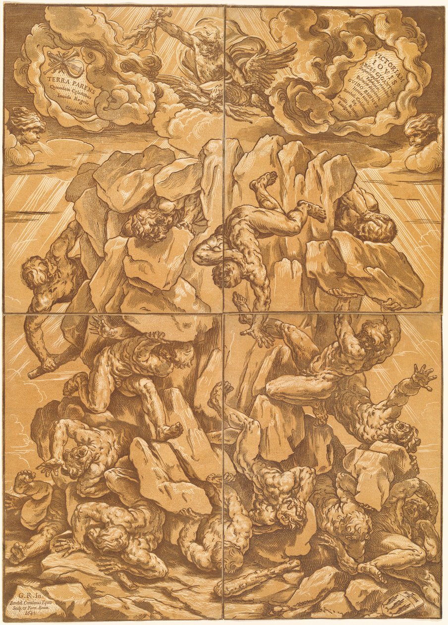 A queda dos gigantes de Bartolomeo Coriolano after Guido Reni