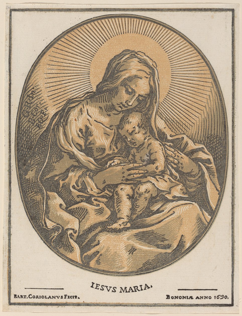 Virgem e o Menino de Bartolomeo Coriolano after Guido Reni