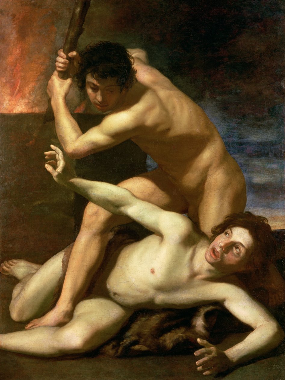 Caim a assassinar Abel, c.1610 (óleo sobre tela) de Bartolomeo Manfredi