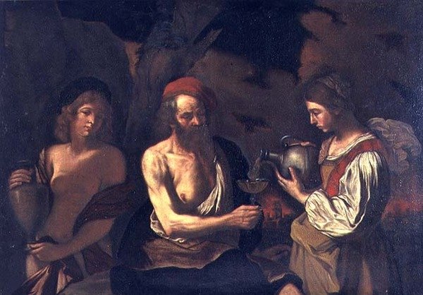 Lot e as suas filhas de Bartolomeo Manfredi