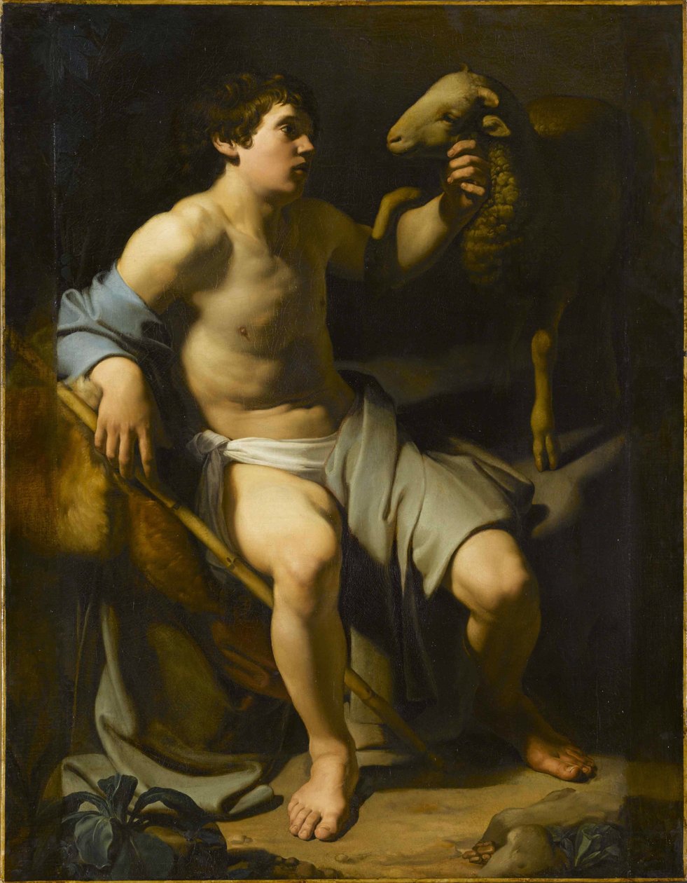 São João Batista Segurando Uma Ovelha. de Bartolomeo Manfredi