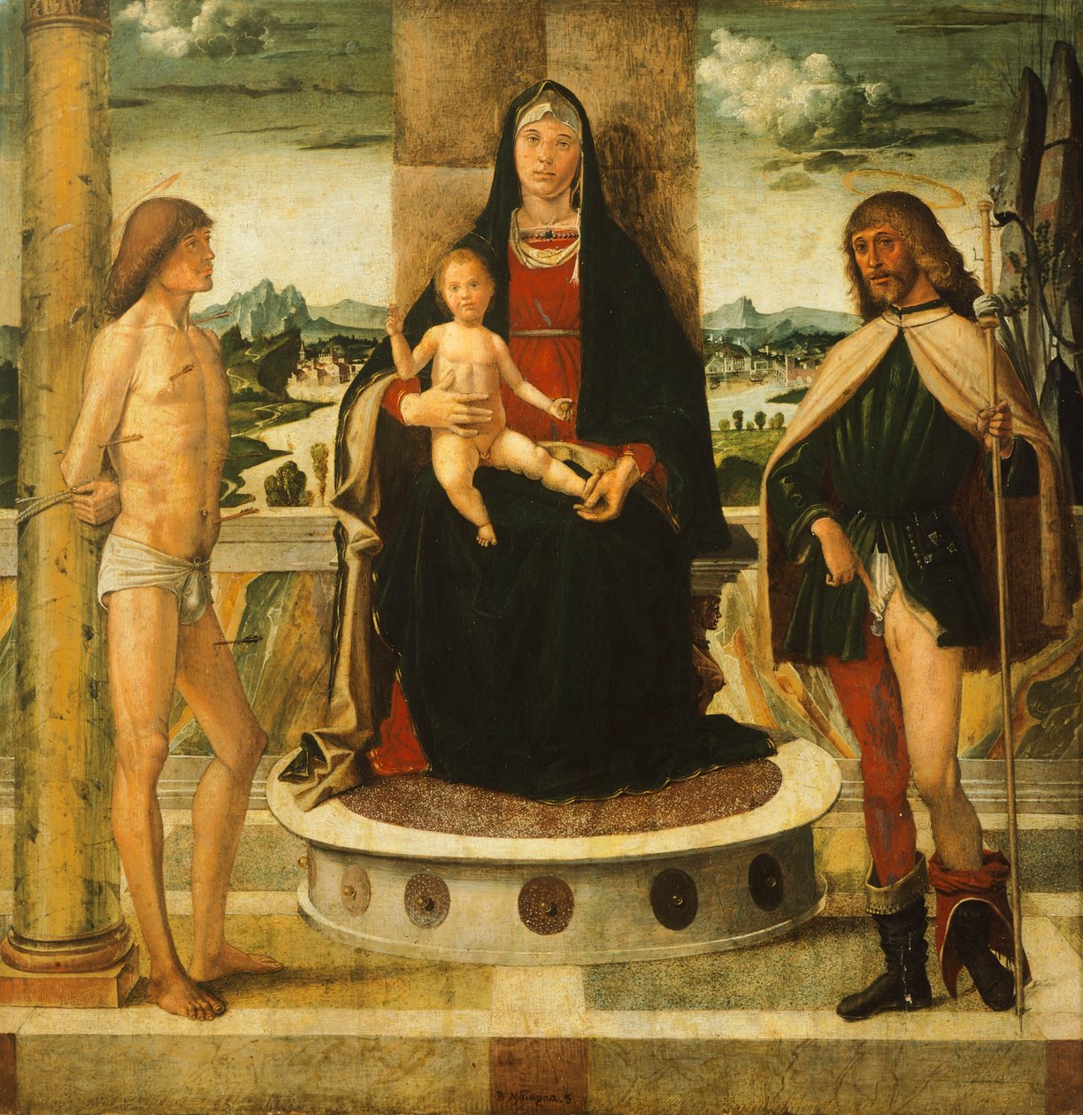 Madonna com Criança e Santos, por Bartolomeo Montagna (cerca de 1450-1523) de Bartolomeo Montagna