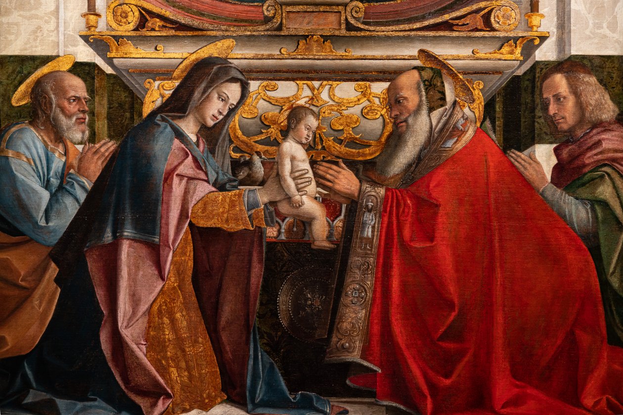 Apresentação de Jesus no Templo, detalhe de Bartolomeo Montagna
