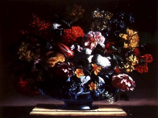 Ainda vida de flores em uma urna de Bartolomeo Perez