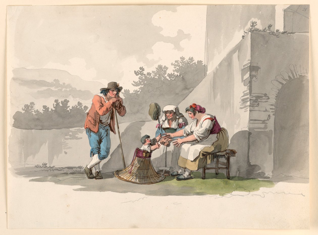 Uma família camponesa na Campagna de Bartolomeo Pinelli