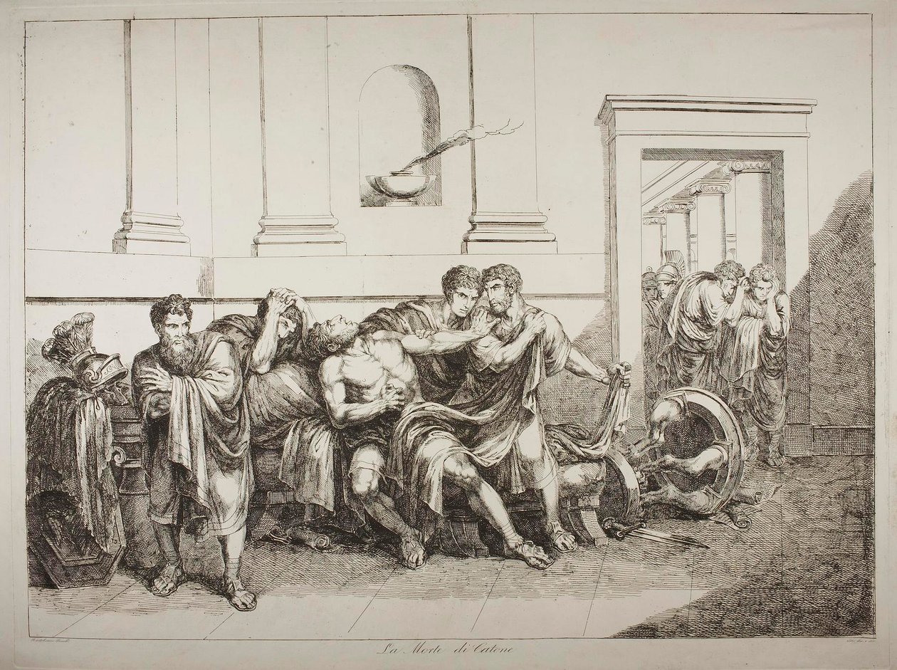A morte de Catão, o Jovem de Bartolomeo Pinelli
