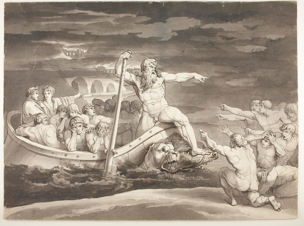 O barco de Caronte de Bartolomeo Pinelli