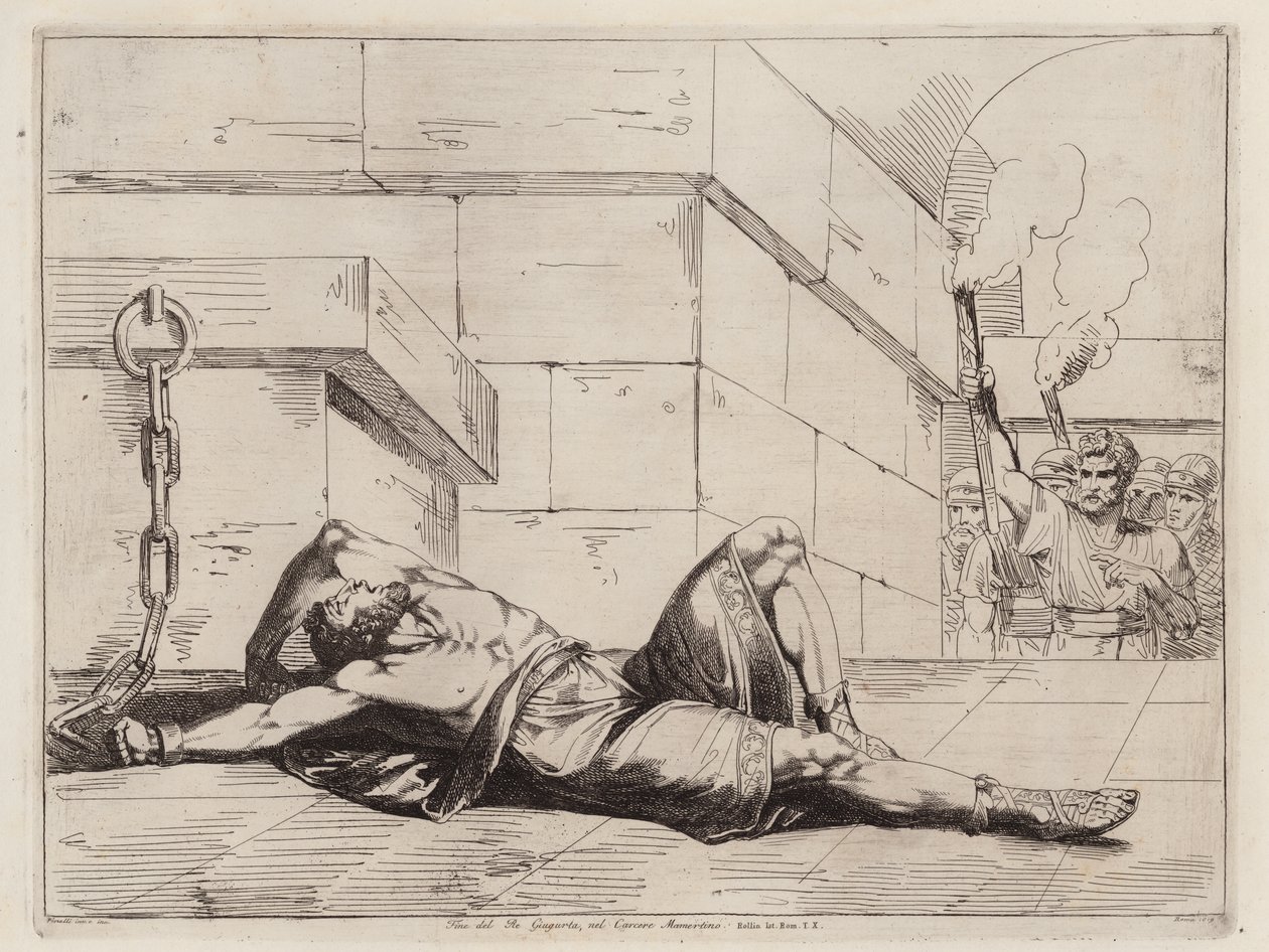 Morte de Jugurtha no cativeiro romano de Bartolomeo Pinelli