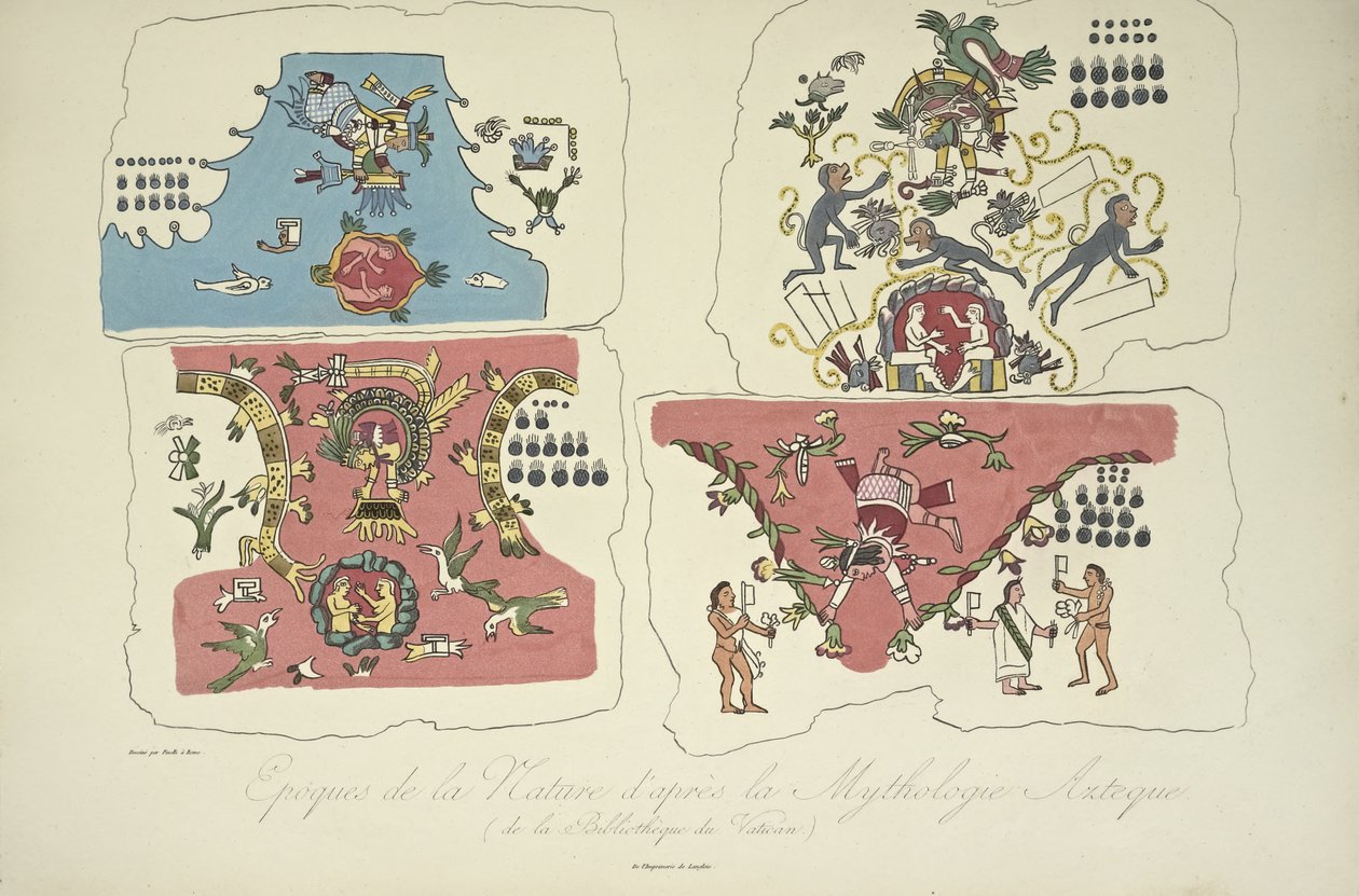 Epochs of Nature, depois da Mitologia Asteca, da Biblioteca do Vaticano, ilustração de 