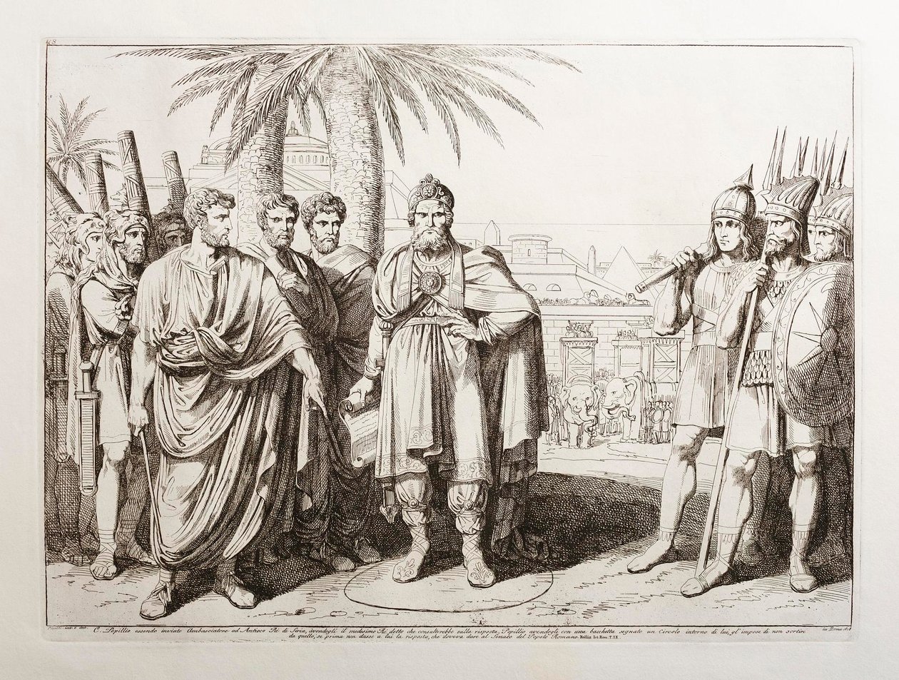 Caio Popílio enviado como embaixador perante o rei Antíoco IV da Síria de Bartolomeo Pinelli