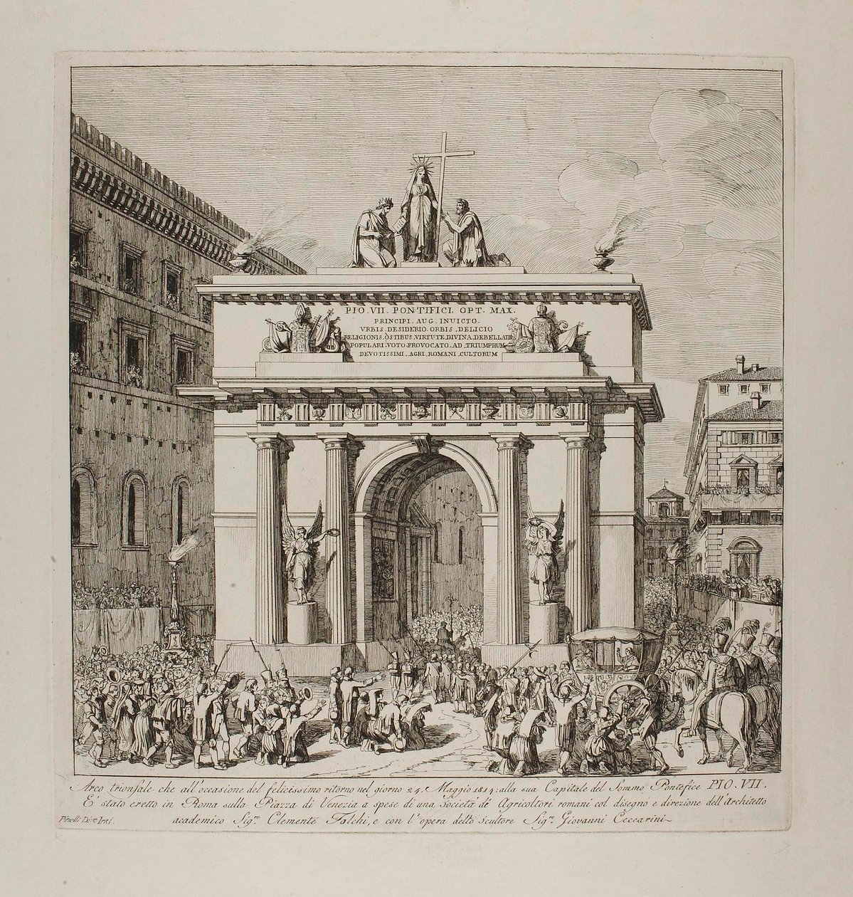 Entrada triunfal de Pio VII em Roma, a 24 de maio de 1814 de Bartolomeo Pinelli