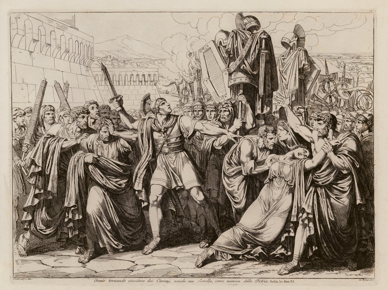 Publius Horatius a matar a sua irmã Camilla (gravura) de Bartolomeo Pinelli