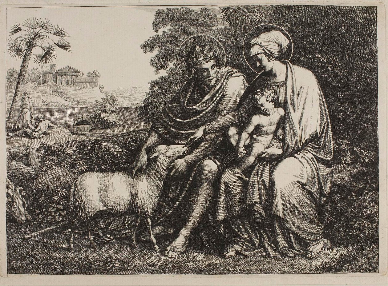 Descanso durante a fuga para o Egito de Bartolomeo Pinelli
