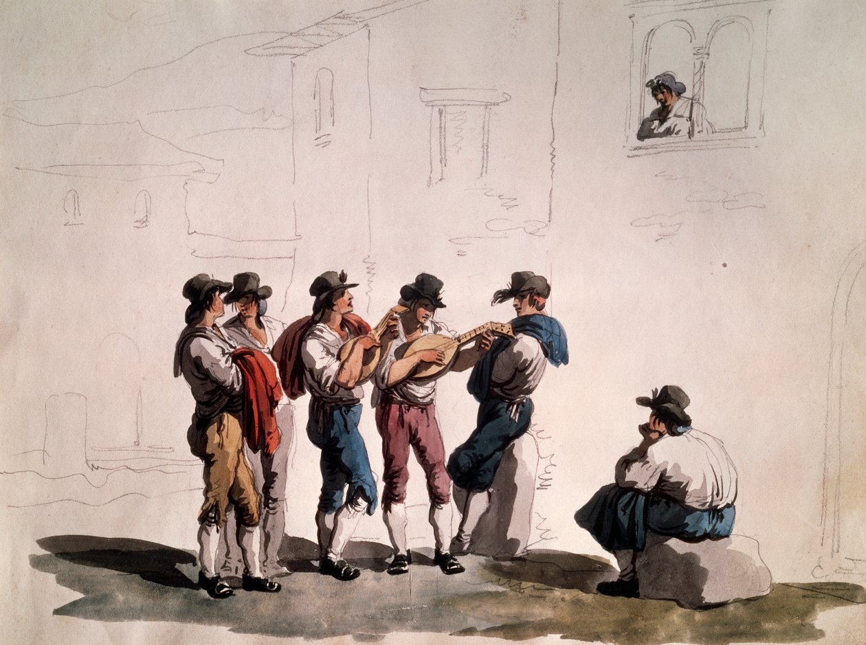 Serenata, de Bartolomeo Pinelli (1781-1835), Itália de Bartolomeo Pinelli