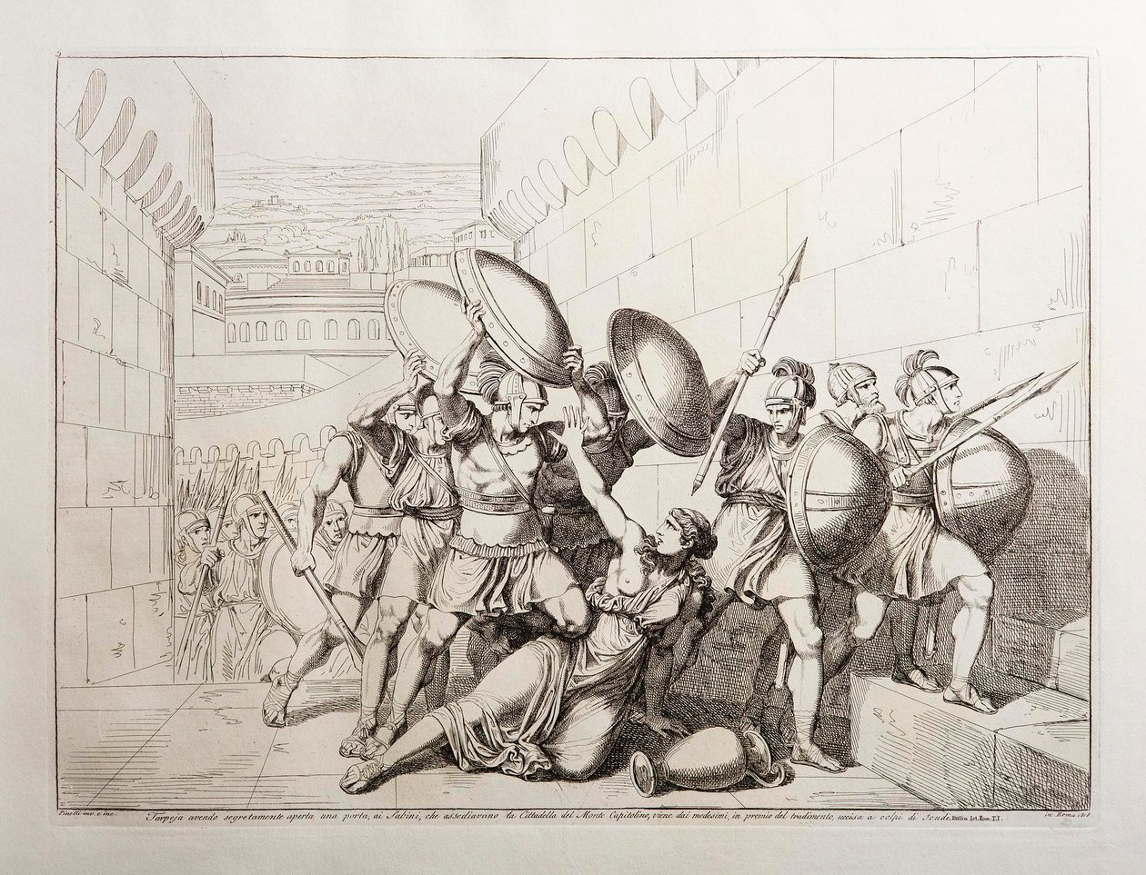 Tarpeia, abre os portões da cidade de Bartolomeo Pinelli