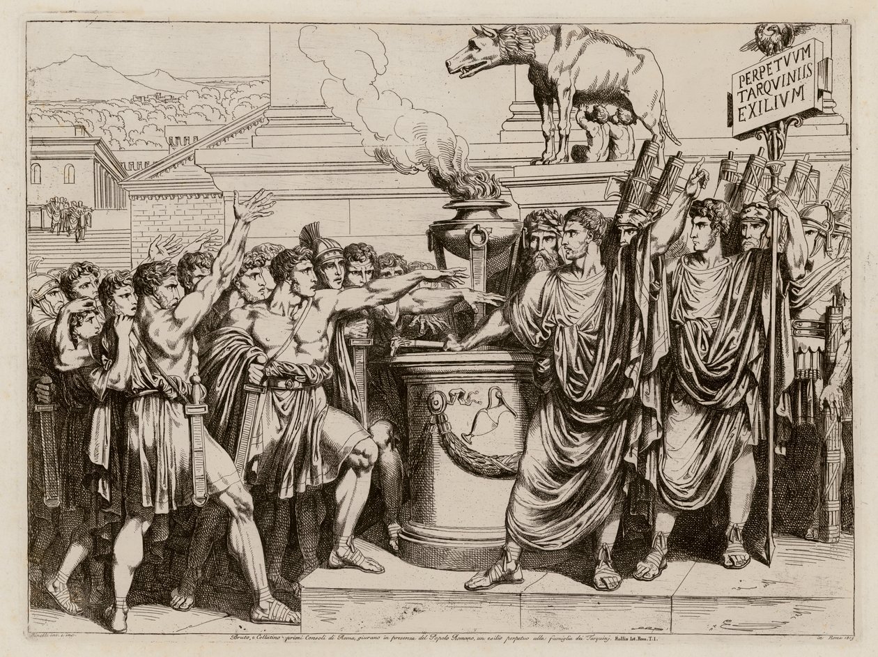 O Juramento de Brutus (gravura) de Bartolomeo Pinelli