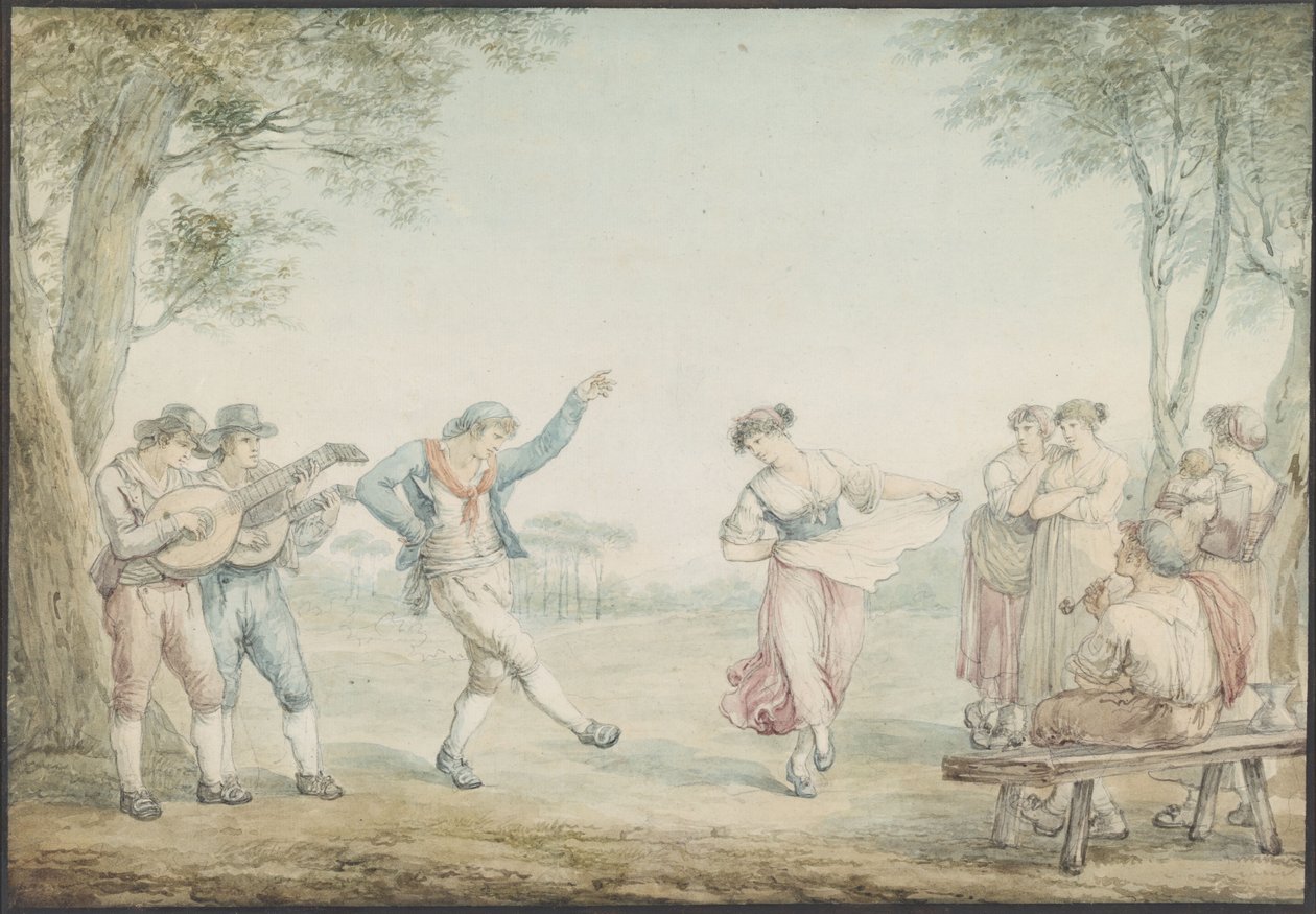 A Dança do Saltarello de Bartolomeo Pinelli
