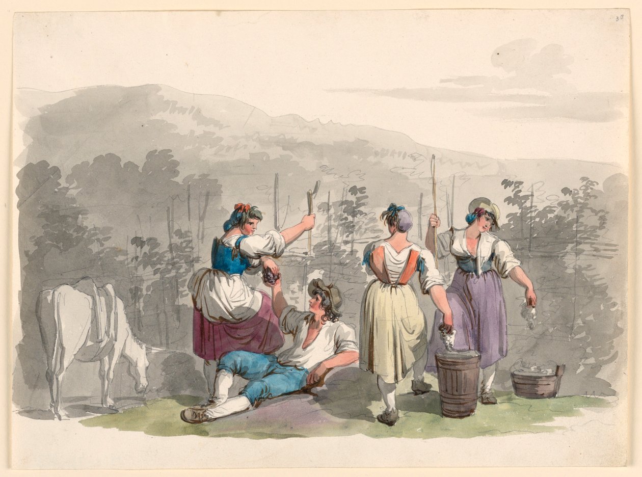 Vintage nas montanhas perto de Roma de Bartolomeo Pinelli