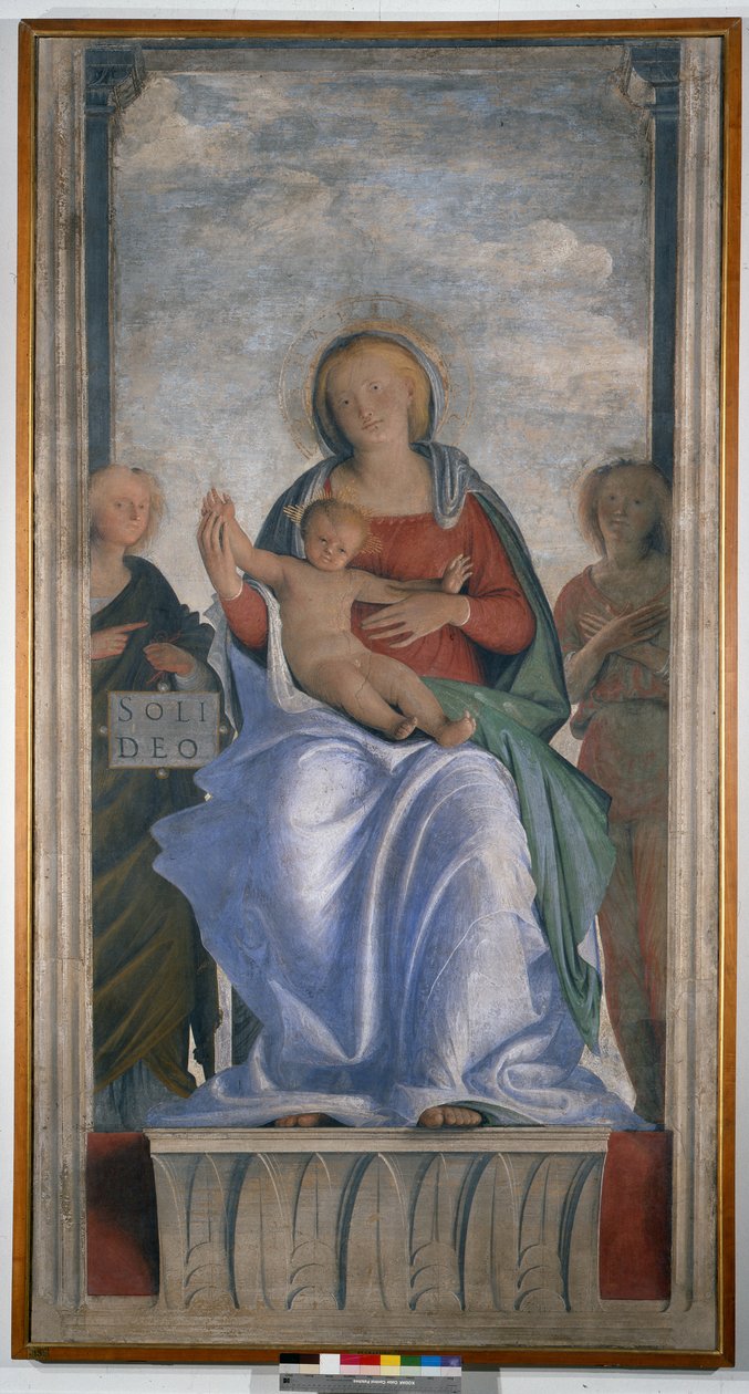 A Virgem e a Criança e Dois Anjos de Bartolomeo Suardi Bramantino