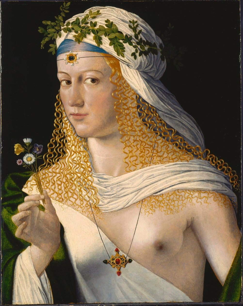 Retrato idealizado de uma cortesã como Flora de Bartolomeo Veneto