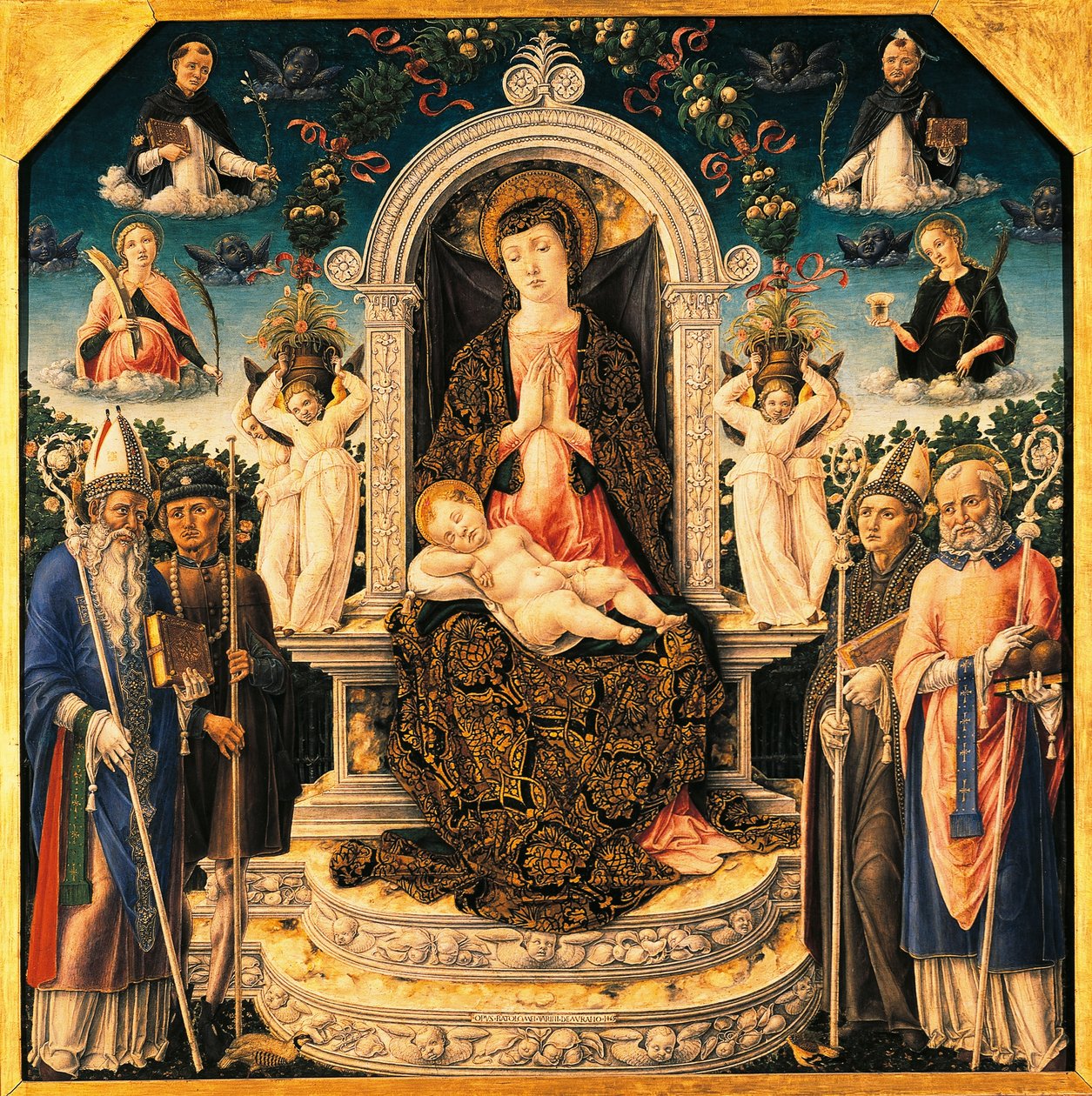 A Madonna com a Criança e os Santos de Bartolomeo Vivarini