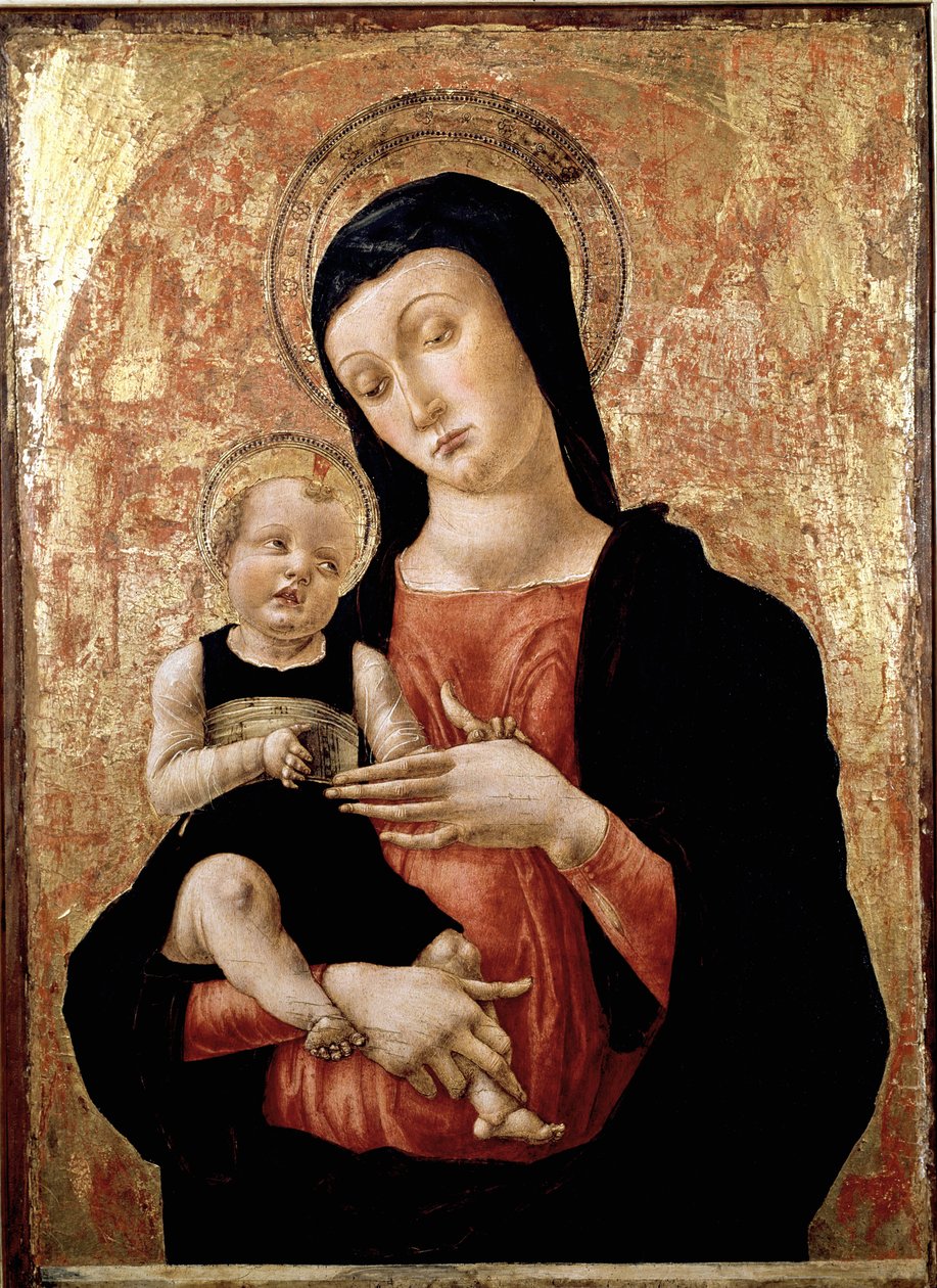 Virgem com criança Pintura de Bartolomeo Vivarini (ca. 1432-após 1491) Museu de Veneza do século XV Correr de Bartolomeo Vivarini