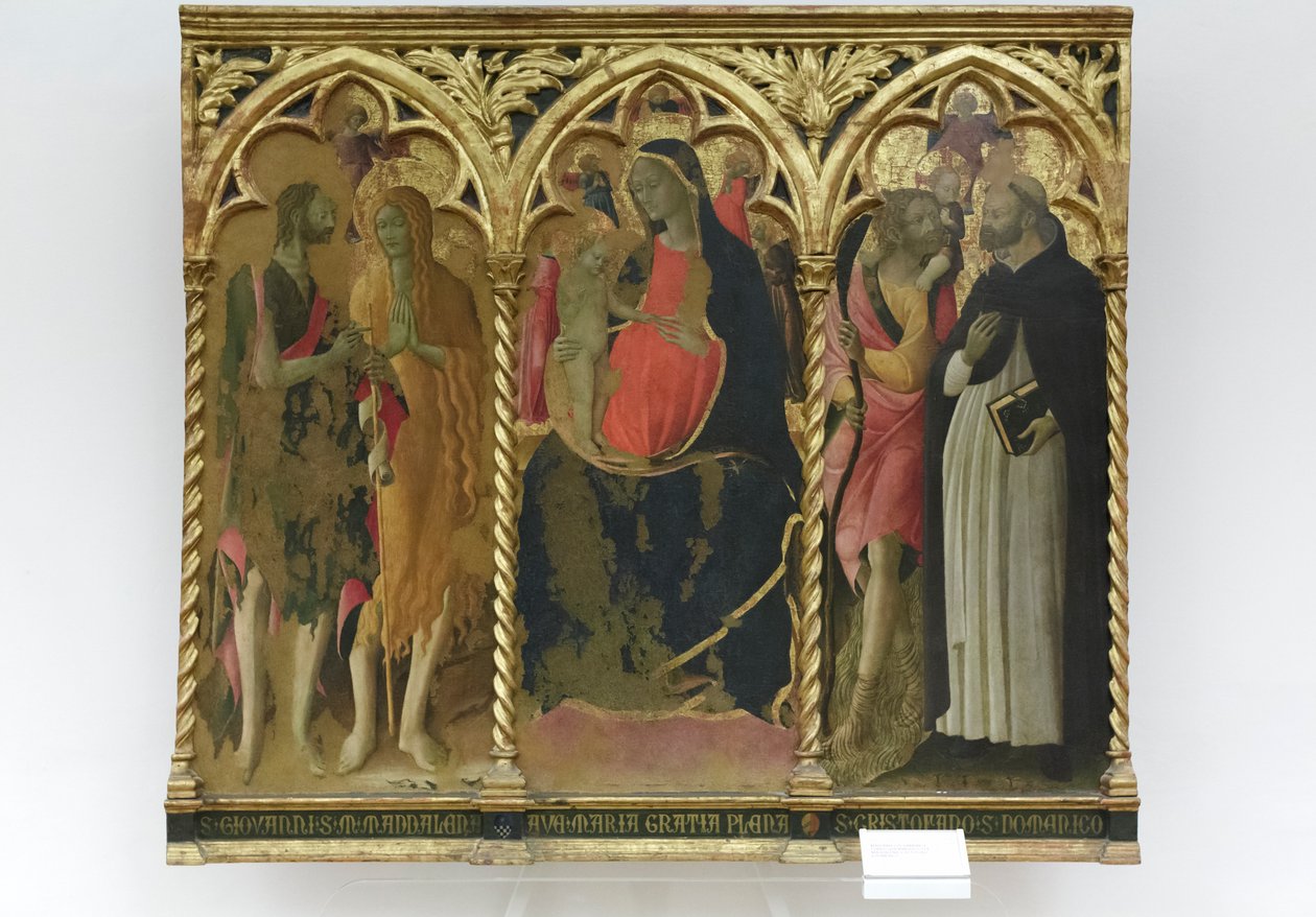 Nossa Senhora com o Menino e os santos João Batista e Maria Madalena de Bartolomeo di Tommaso da Foligno