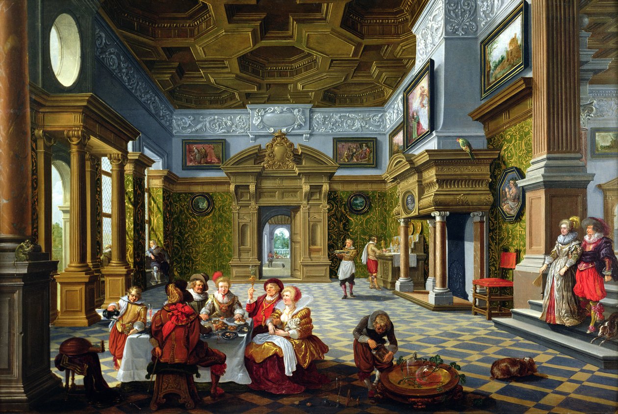Interior de um quarto palaciano, 1622 de Bartolomeus van Bassen