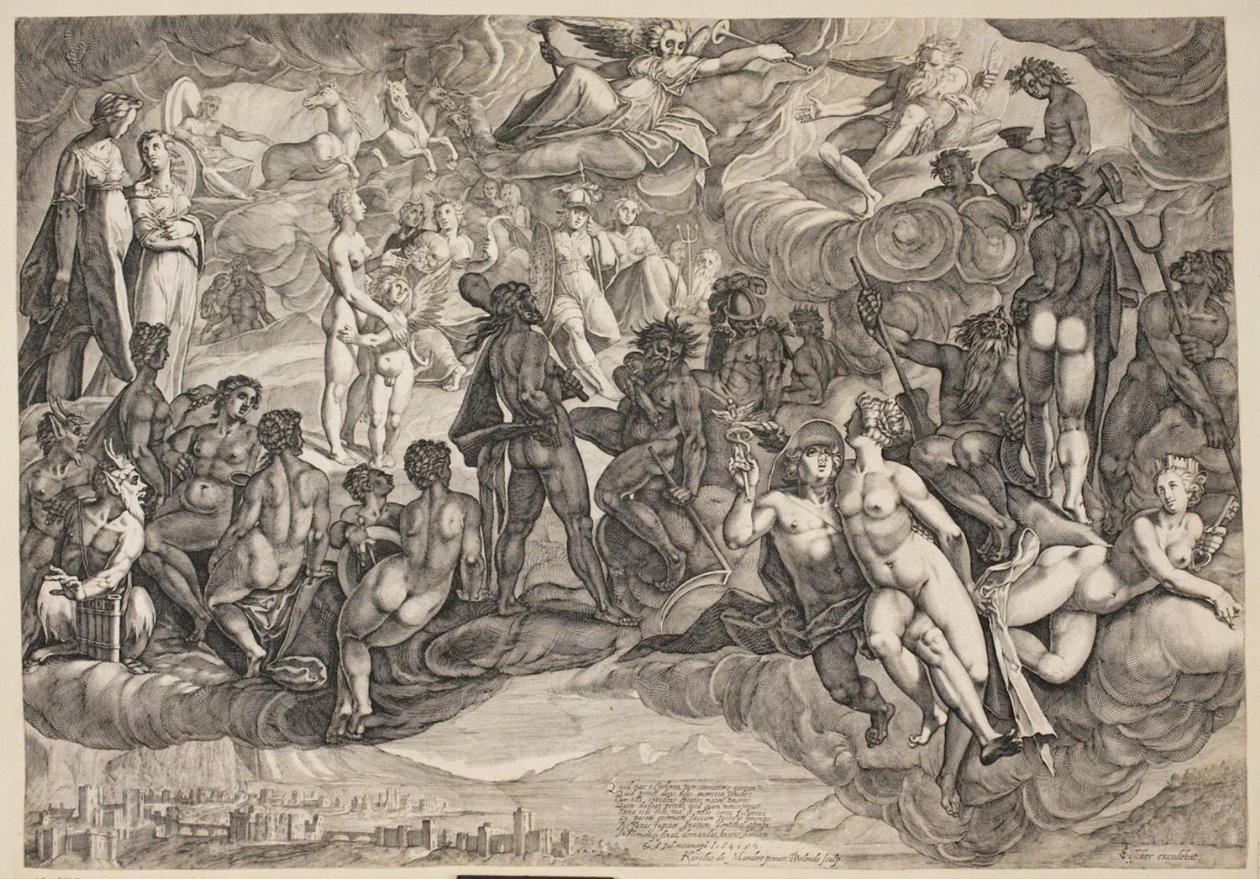 Psique levada até o Olimpo de Bartolomeus Willemsz. Dolendo