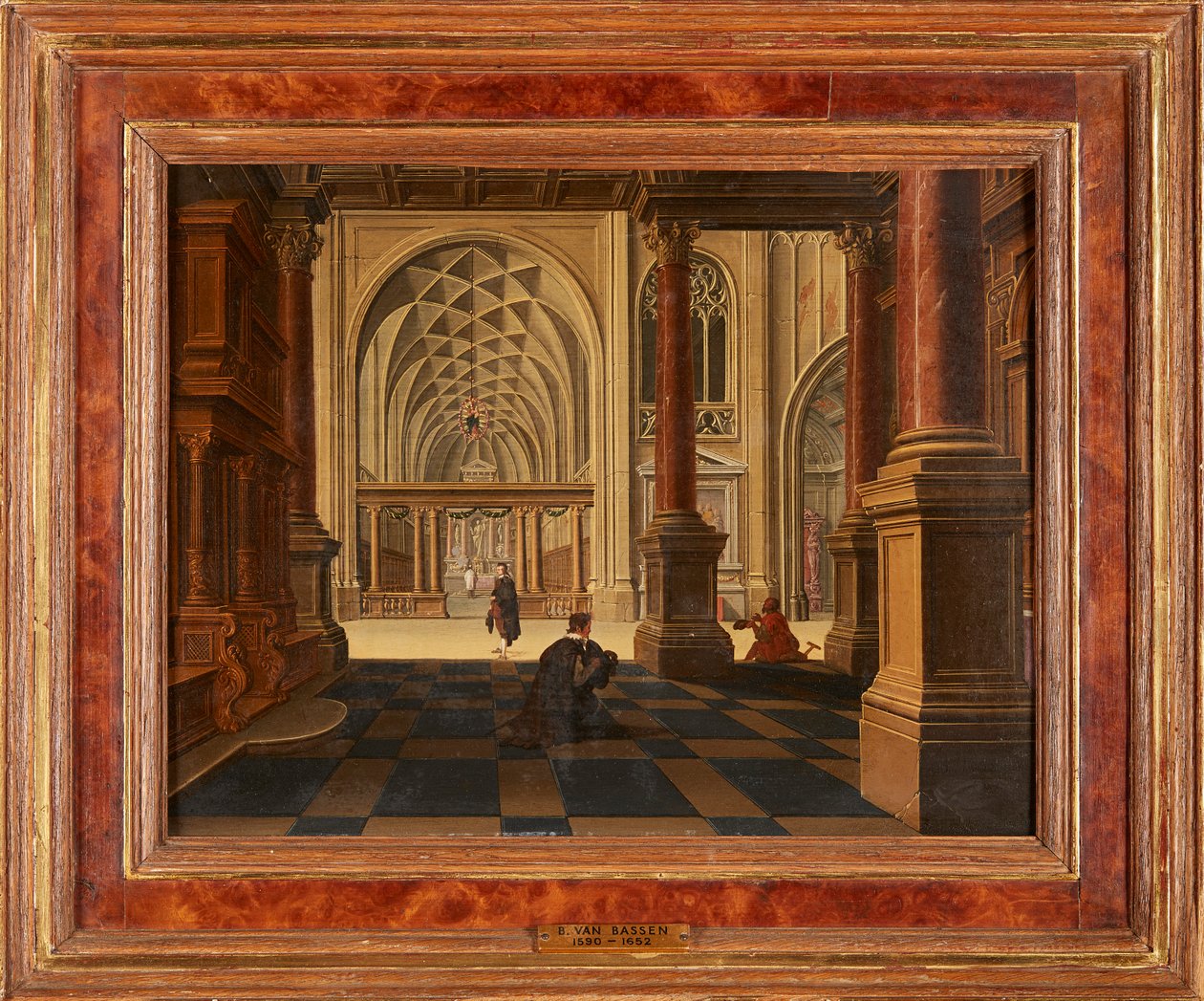 Figuras no Interior de uma Igreja (óleo no painel) de Bartolomeus van Bassen