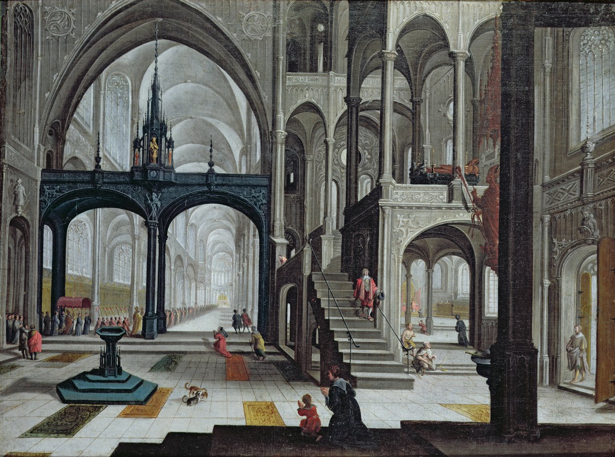 Procissão em uma Catedral (óleo sobre tela) de Bartolomeus van Bassen